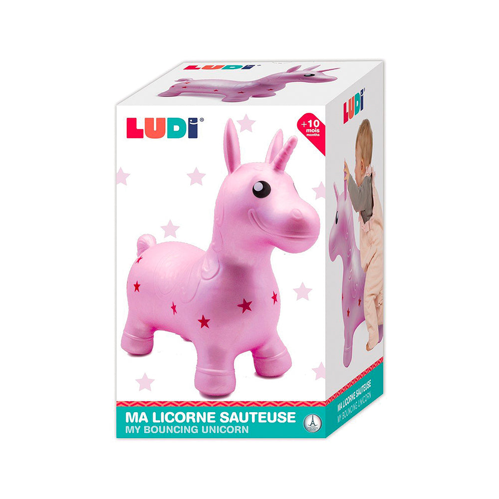 Ludi - Ma licorne sauteuse rose