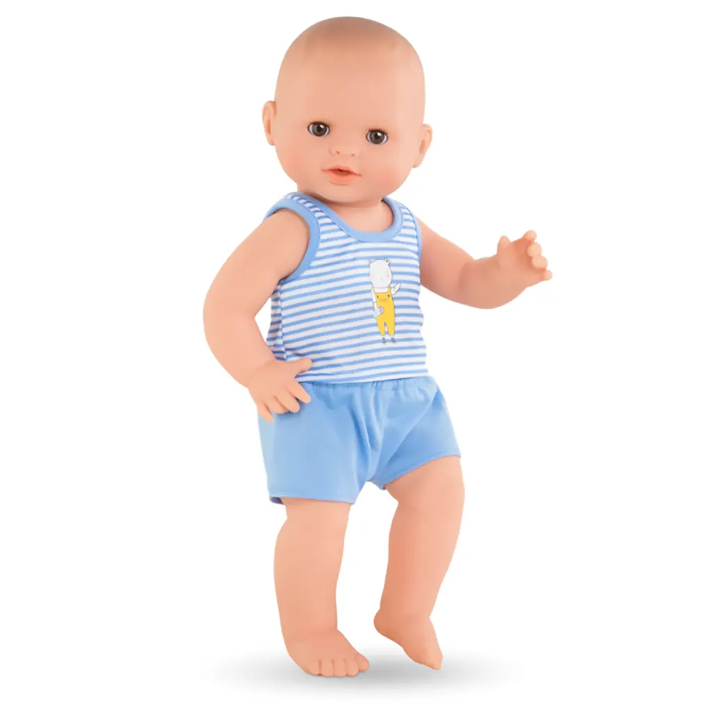 Corolle Poupon bebe Paul Il boit fait pipi et prend le bain 36cm Sauterelles et Coccinelles