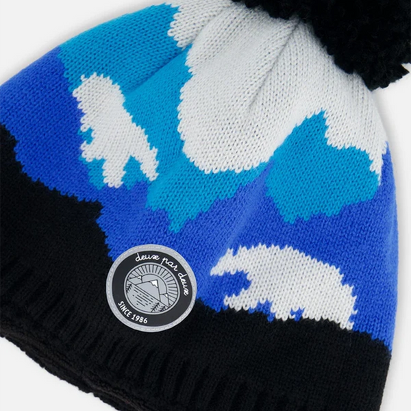 Deux Tuque en tricot péruvien Ours Bleu royal et Noir