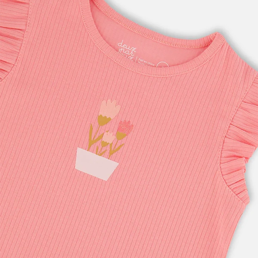Robe Fille Gymboree à Volants - Rose Corail, Taille 8 - Coton - Très Bon état