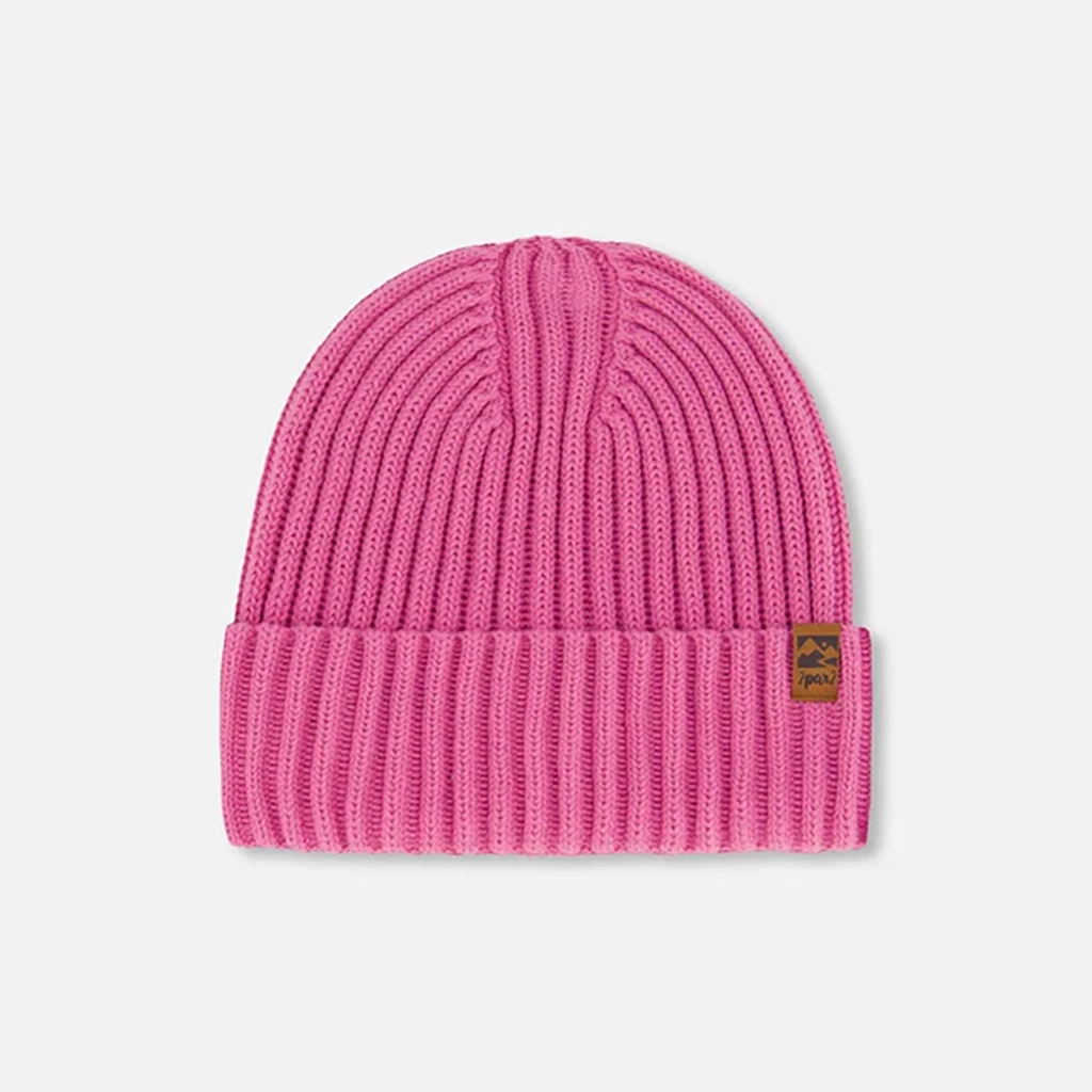 DELIA'S Youth Girls Beanie Knit Hat Pink Mauve Crochet Flower DELIA'S Youth Girls Beanie Knit Hat Pink Mauve Crochet Flower