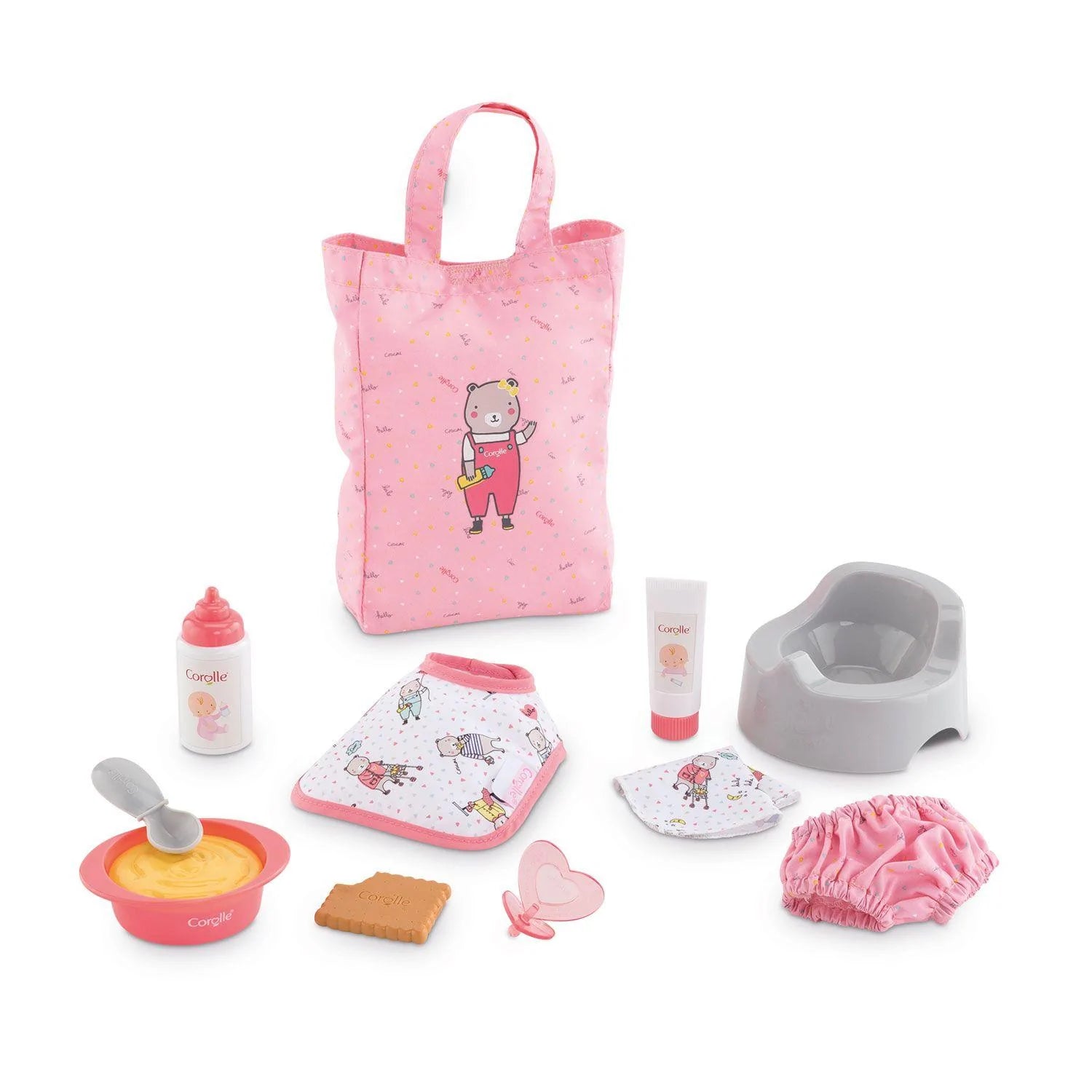 Kinderplay Poupée avec Porte-bébé et Accessoires, 30 cm, avec Couverture, Oreiller et tétine, poupée réaliste, pour Enfants à partir de 3 Ans, Cadeau pour Fille