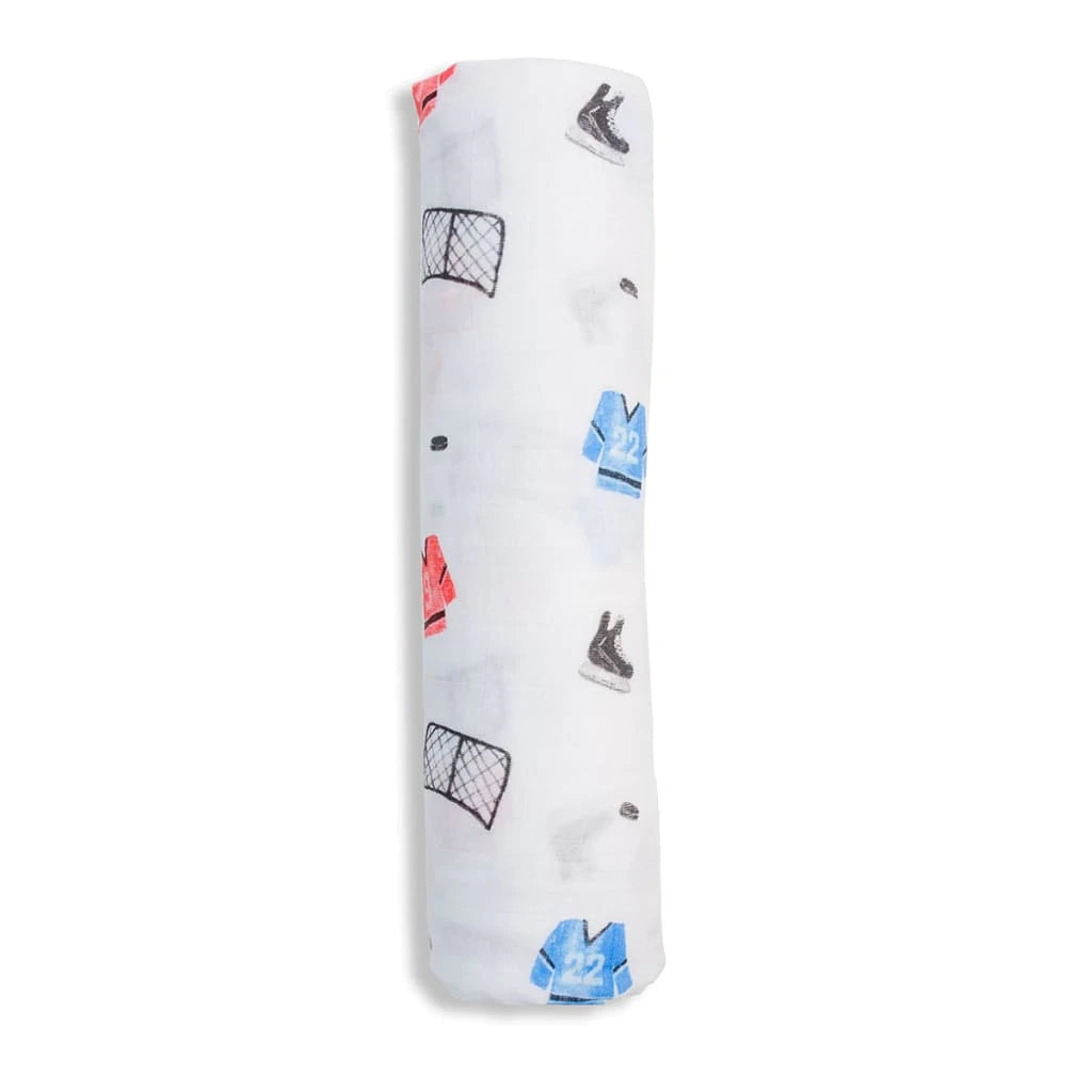 Lulujo - Couverture d'emmaillotage de coton de mousseline de bébé,  couverture d'allaitement / poussette - Le golf 